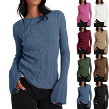 Y 16555 Long Sleeve Round Neck Thin Knit Top ����Բ����֯��