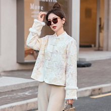 2025秋冬季新款女装气质新中式国风盘扣立领棉衣时尚外套RX9301