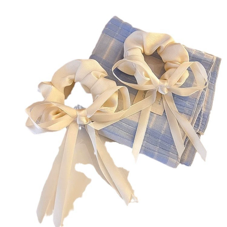 Hairgrip with bow, ponytail, hair rope, french style, high-quality style, bright catchy style