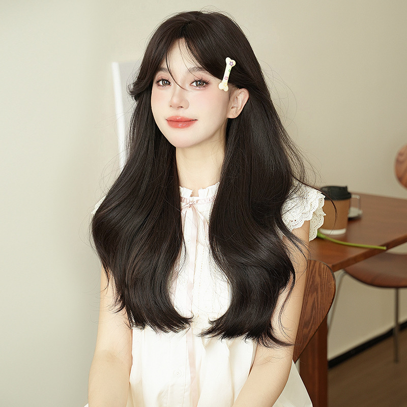 Wig women's long curly hair Big Wave Full top full head cover Chemical Fiber simulation natural hair cover comfortable head cover long hair Wig women's long curly hair Big Wave Full top full head cover Chemical Fiber simulation natural hair cover comfortable head cover long hair