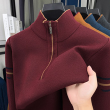 专柜品质毛衫加厚保暖秋冬季拉链款高领毛衣男2025新款立领针织衫