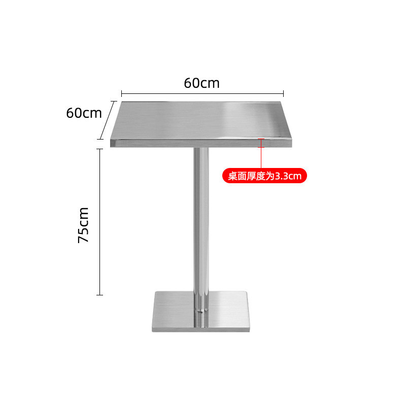Mesa de comedor plegable de gran estante, mesa de comedor de acero inoxidable, mesa de mesa