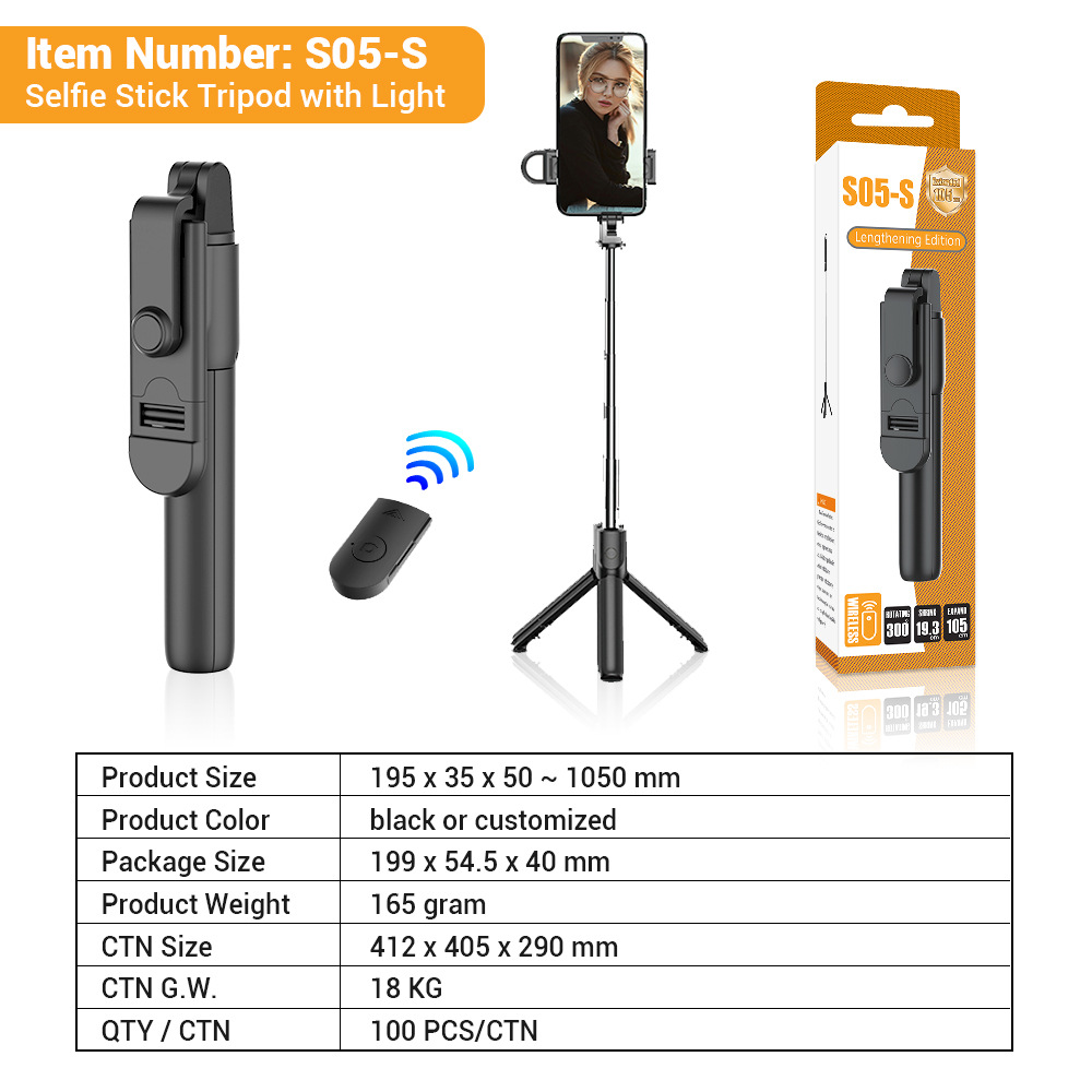 Alargado llenado versión de luz negro (100cm + Bluetooth Control Remoto + tubo de acero inoxidable)