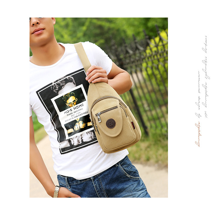 New men's chest bags, Korean-style single-shoulder bags, crossbody bags, men's and women's backpacks, Korean-style casual canvas bags, wholesale from manufacturers undefined
