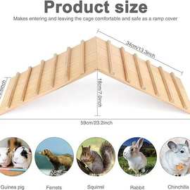 木质仓鼠三角形爬梯豚鼠栖息地斜坡自然攀爬梯子玩具木质笼桥批发