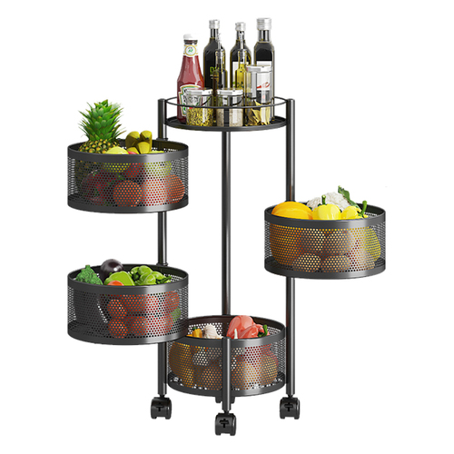 Kitchen rotating rack floor-standing multi-layer vegetable storage shelf household removable fruit and vegetable basket artifact
