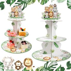 ジャングルアニマルズsafari cupcake standbaby shower birthday par