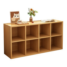 Estante de cosméticos de estilo crema, gabinete de rejilla de piso a techo lateral de mesa, gabinete de ocho compartillas, gabinete de almacenamiento de perfumes para productos para el cuidado de la piel