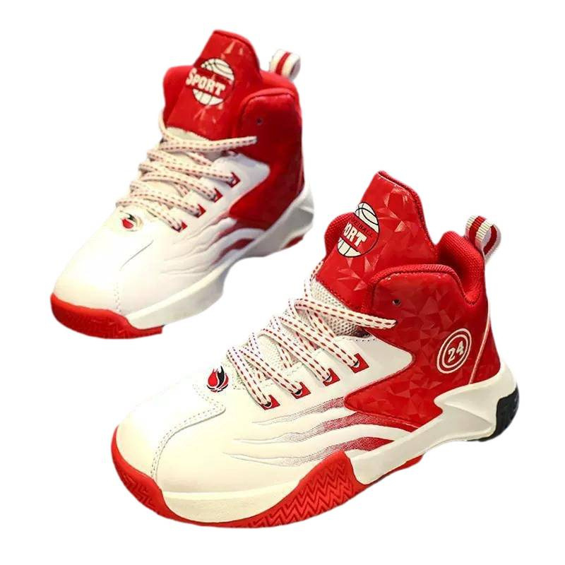 Botón giratorio zapatos de baloncesto para niños otoño y invierno 2025 nuevos zapatos para niños zapatos deportivos para niños zapatos para estudiantes de niños mayores