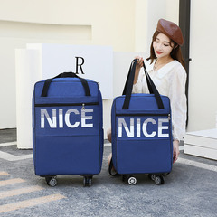 Portable suitcase with swivel wheels, backpack travel bag for men and women, large capacity storage, moving and shipping bedding bag with logo printing