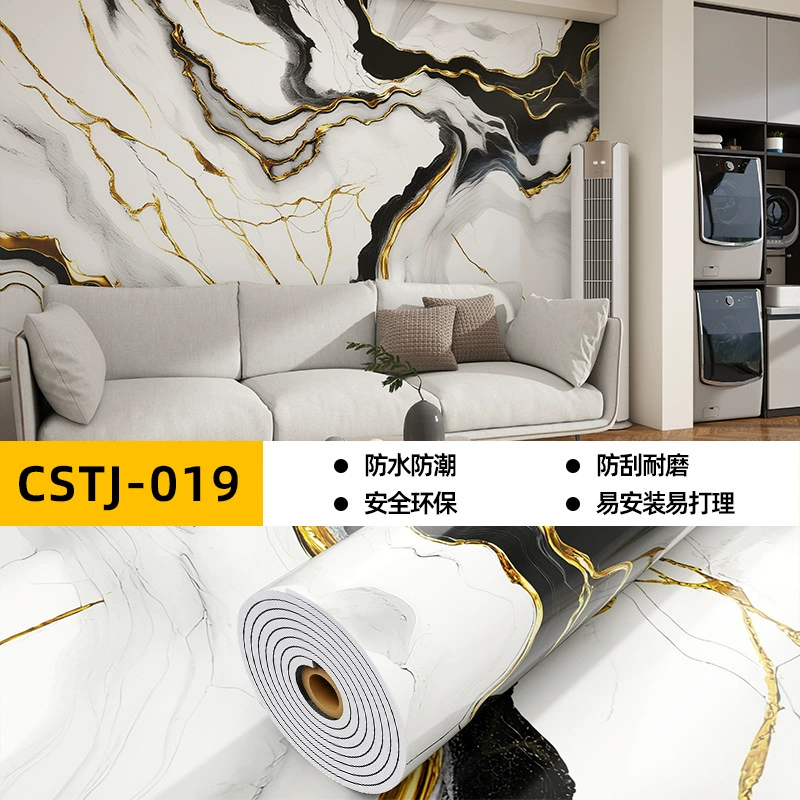 Marble self-adhesive wallpapers on wall, sticker