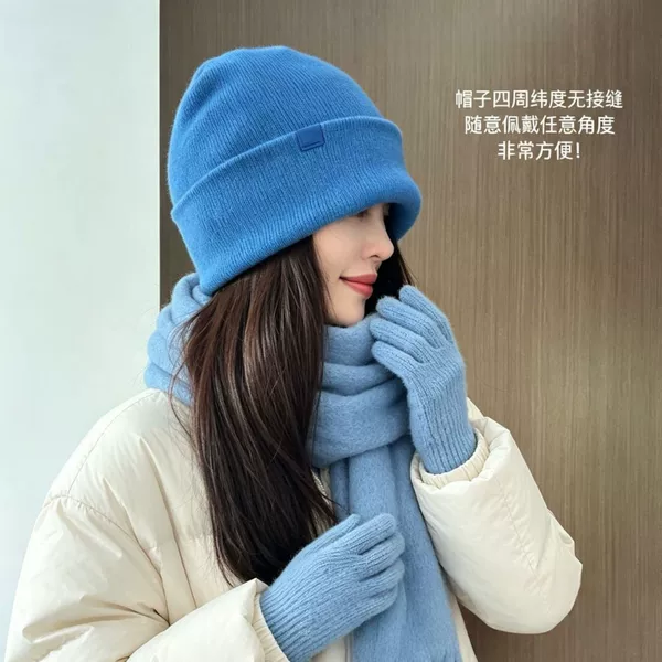 Woolen Hat for Autumn and Winter, Solid Color, Simple Knit Hat, Unisex Basic Hat, Versatile Loose-Fitting Ear-Protecting Cold Weather Hat