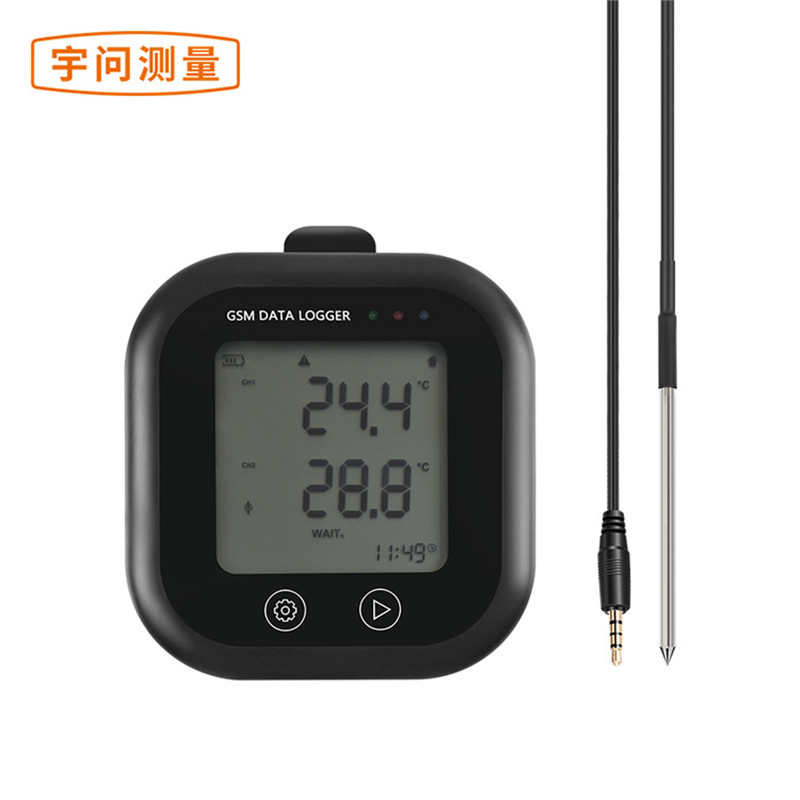 温度记录仪GSM-100E 短信报警外置探头+内置探头 app查看报警通知