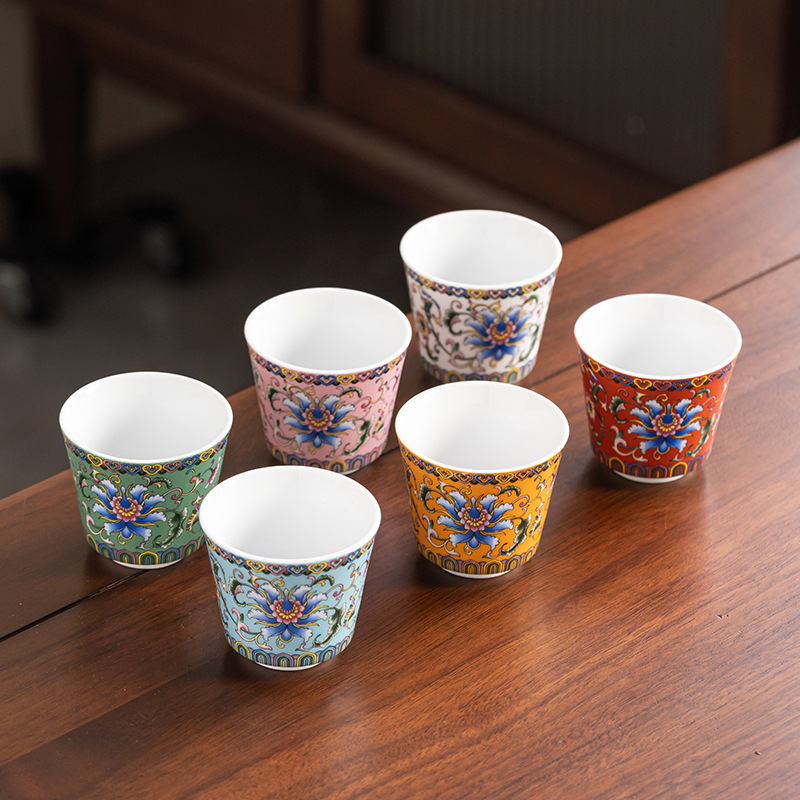 A generation of hair enamel tea cup exquisite master cup single cup home tea gift tea cup special six cup gift box A generation of hair enamel tea cup exquisite master cup single cup home tea gift tea cup special six cup gift box