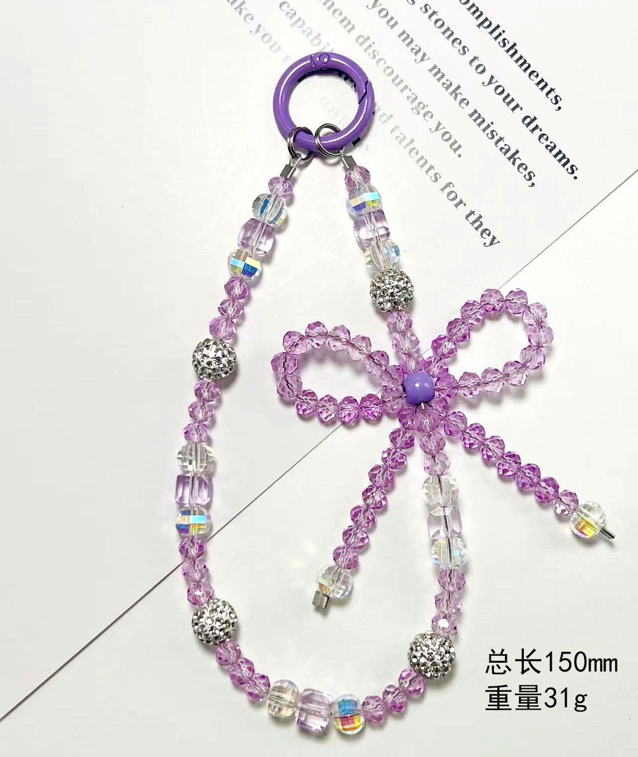 Estilo ins de alta calidad, gota de cristal japonés y coreano, diamantes de imitación, colgante con cuentas, funda para teléfono móvil, cordón, colgante de llave, pulsera de todo fósforo