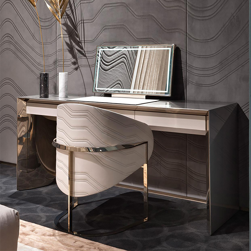 意式輕奢梳妝檯套裝 visionnaire現代簡約臥室化妝檯收納梳妝桌子