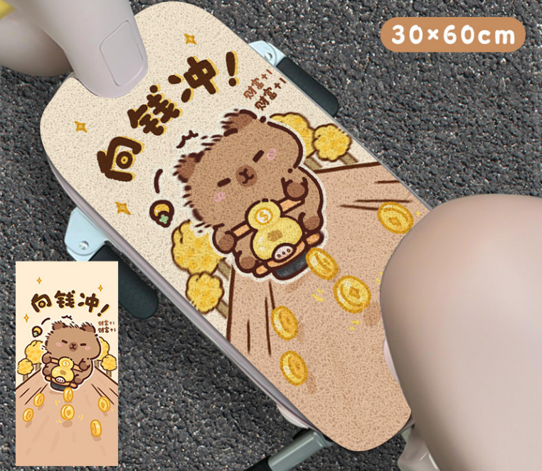Cute cartoon silk loop electric vehicle floor mat, wear-resistant, protects from mud and sand, easy to clean, direct factory sales and delivery