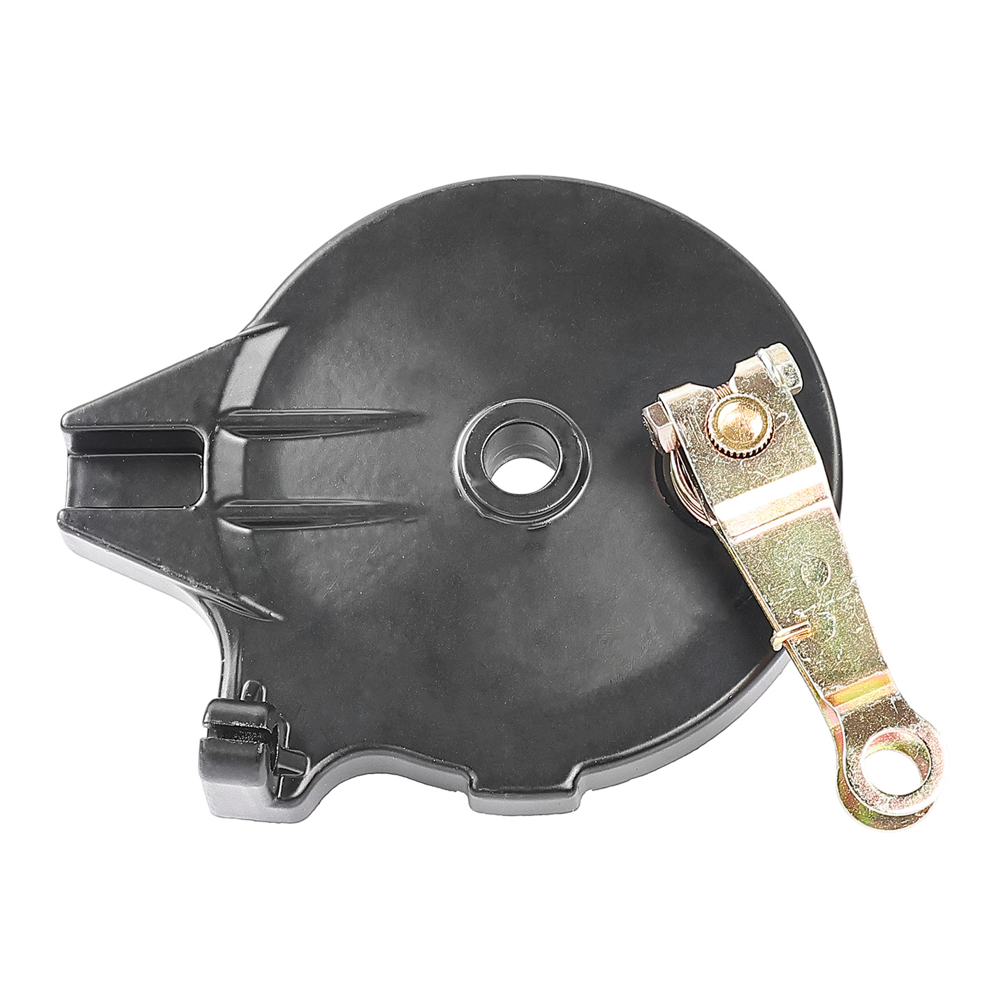 Vehículo eléctrico conjunto de freno de tambor trasero coche de batería pequeño camión izquierdo cubierta de tambor de freno para el freno de rueda trasera Amadi