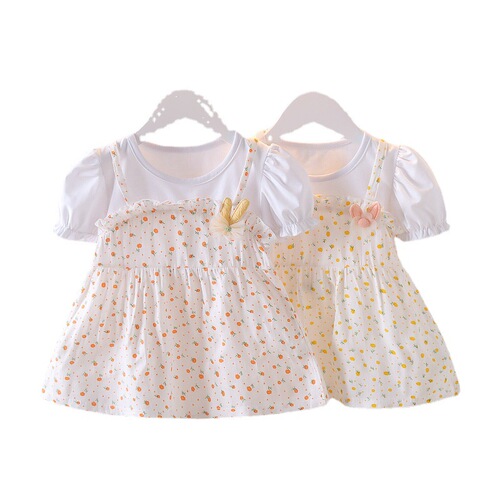 Ladies' Short Sleeve Dress Summer Baby Children Little Girls Two-Piece Princess Skirt 0-1-3 Years Old One Piece Drop Shipping