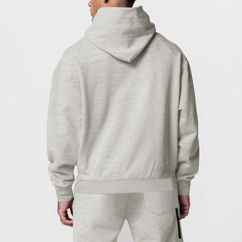 Men's Clothing autumn and winter men's love thick plate printing long sleeved trousers hooded sports leisure fleece warm and comfortable set_viptrois.com