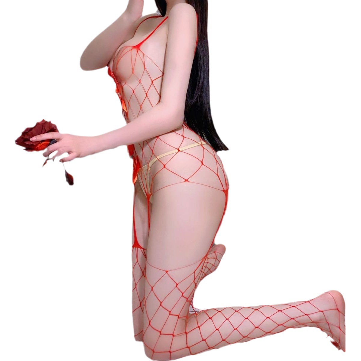 Lencería sexy Yuedie, body con tirantes, ropa de malla, lencería sexy de encaje, medias de una pieza, medias de rejilla, ropa de dormir, accesorios de uniforme, tentación image 1