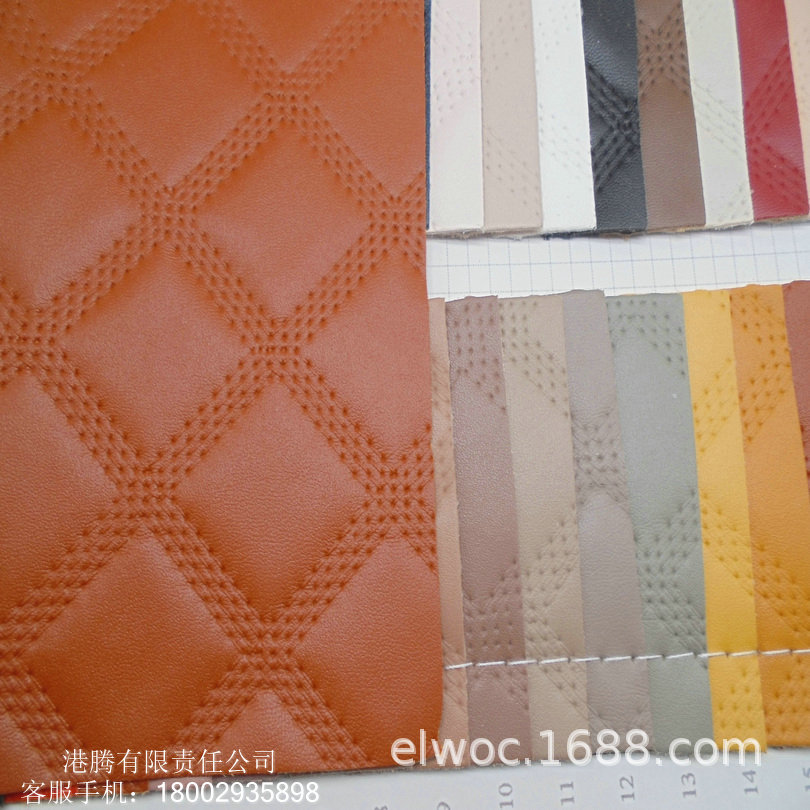 多线条 仿车缝 皮革四条条纹 格子大四角形 菱形网 车线压花3683W