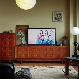 French Retro Tv Cabinet Light Luxury High-End Coffee Table Combination Solid Wood Living Room Home All-In-One Simple Small Apartment