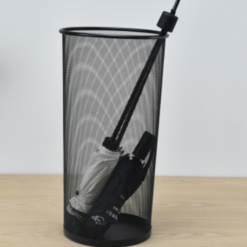 Papelera de malla metálica con soporte para paraguas – para oficina y hogar (malla 570).