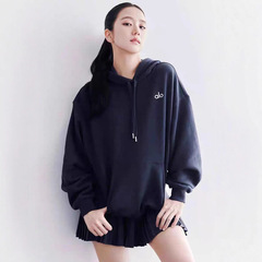 北美alo金智秀Jisoo同款男女连帽衣运动立体标宽松口袋秋休闲卫衣