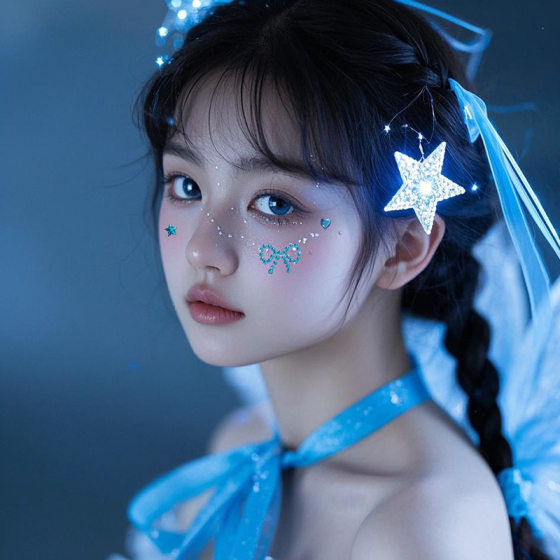 Face Love Diamond Paste Five-pointed Star Bow Hollow Self-adhesive Decorations Performance Makeup Flash Diamond Eye Face Sticker