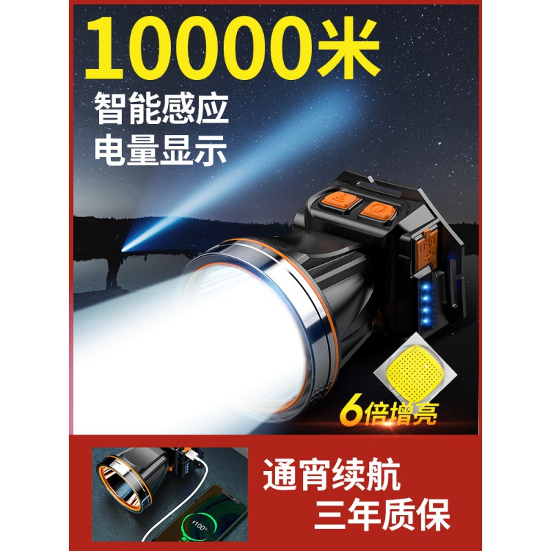 头灯 钓鱼强光充电亮感应氙气头戴式户外手电筒夜长续航LED矿灯热