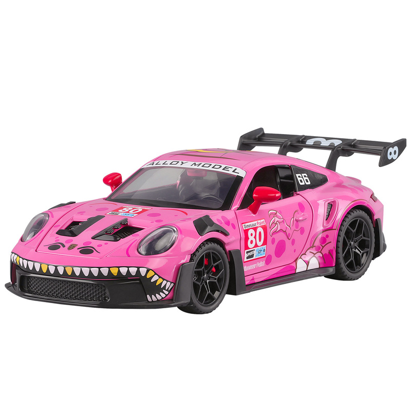 Boxed 1:32 Scale Painted Dinosaur Model 911GT3RS Alloy Sports Car Toy for Cross-Border Platform Boxed 1:32 Scale Painted Dinosaur Model 911GT3RS Alloy Sports Car Toy for Cross-Border Platform