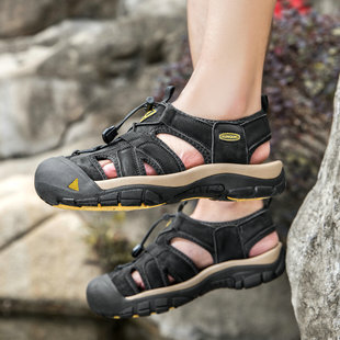 Cross-border Men's and Women's Summer Sandals Men's Thick-soled Baotou Men's Beach Shoes Tracing Shoes plus size Outdoor Leisure Shoes
