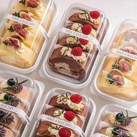 山母瑞士卷分装打包盒梦龙卷一次性盒子蛋糕卷包装盒毛巾卷分隔纸