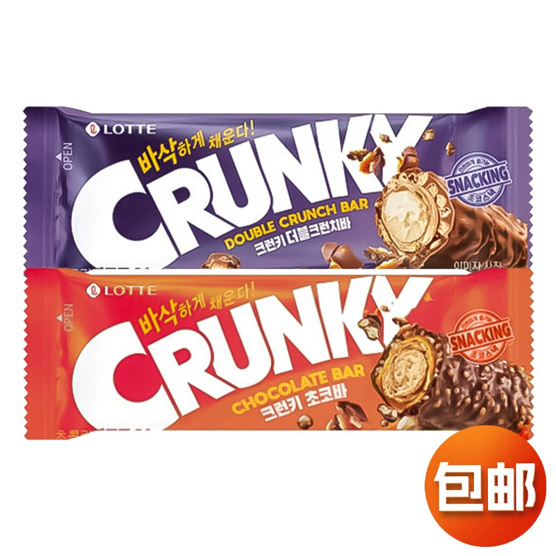 Южная Корея Импортированные LOTTE Хрустящий рис Шоколадный батончик Длинный арахис Энергетический батончик Закуски