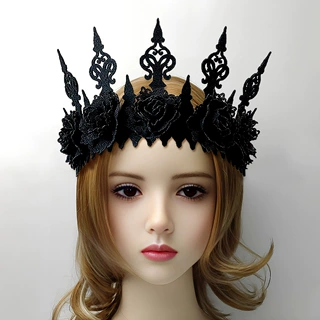 花朵玫瑰皇冠万圣节头饰女化妆舞会卡通发带动漫花卉发箍发饰