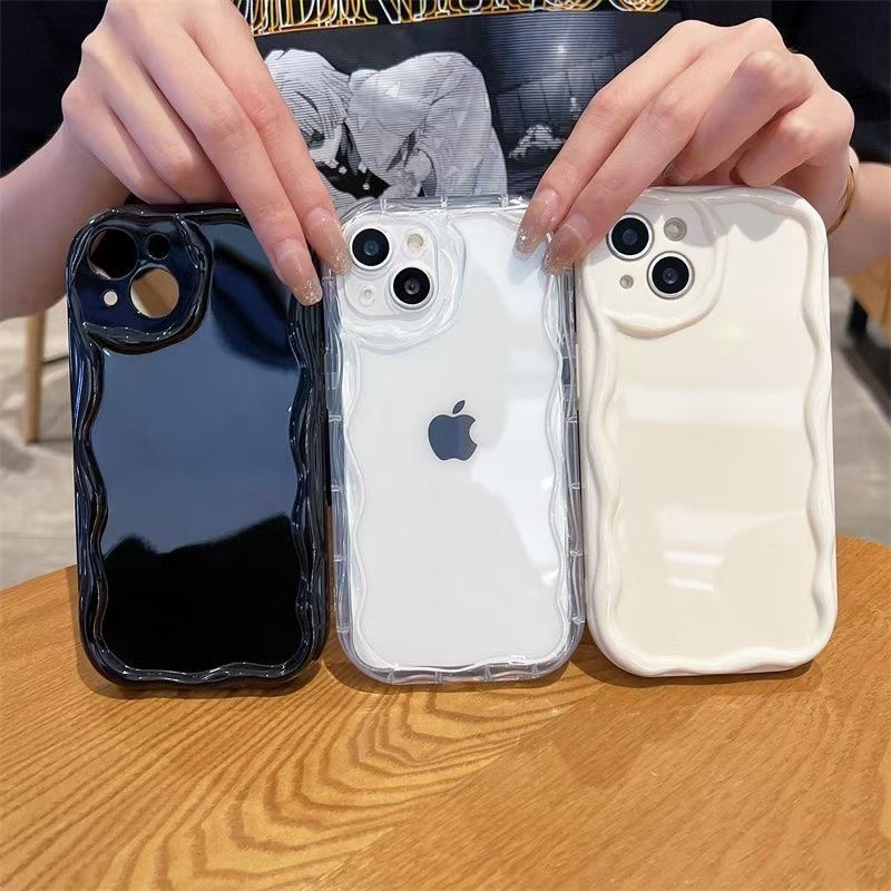 Funda de crema transparente para carcasa de teléfono móvil 16promax Europa y América Apple 15 anti-caída 14 Japón y Corea 13pro/12 color sólido