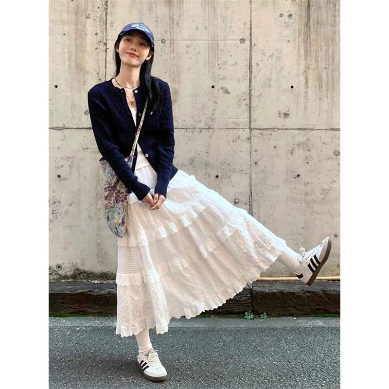 White Cake Skirt for Women, Spring 2026 New High-Waisted A-Line Mid-Length Ballet Tutu Skirt White Cake Skirt for Women, Spring 2026 New High-Waisted A-Line Mid-Length Ballet Tutu Skirt