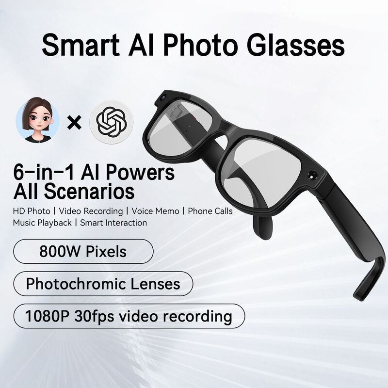 Factory Direct Aimb-G2 Smart Glasses Bluetooth Call 8 Million Pixel Ai Translation Music Recording Sunglasses