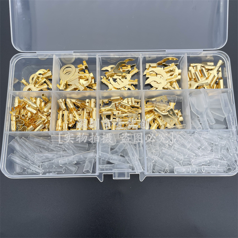 O-type M6/8Y crab leg lug car anti-falling ring bullet head terminal plug spring sheath boxed 280PCS