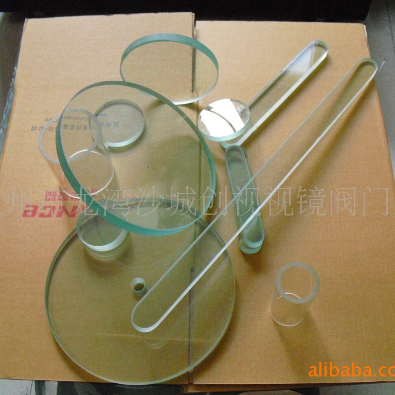 定 制钢化硼硅视镜玻璃 高温石英镜片圆形长条形液位计视孔窗