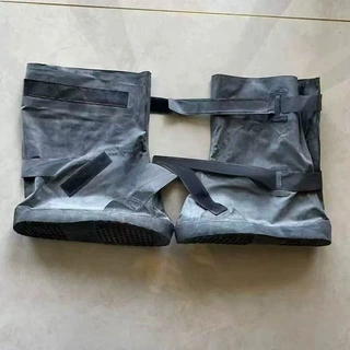 工厂直销耐酸碱防化橡胶鞋套05防毒鞋套软底短帮短款训练防毒靴套