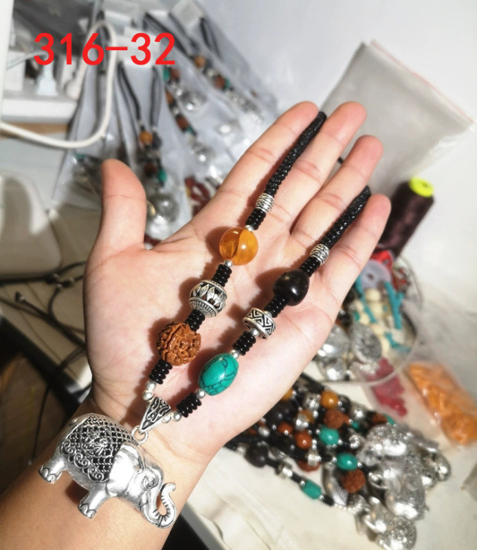 316仿古银项链毛衣链女饰品民族风复古抖音直播暴手工编绳艺长款|undefined