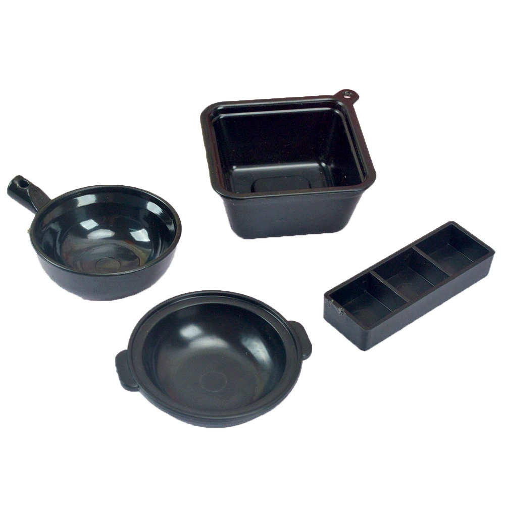 Миниатюрная кухня для кукольного домика, игрушечная кухня для игр, DIY модель для гурманов, аксессуары, черная мини-кастрюля оптом