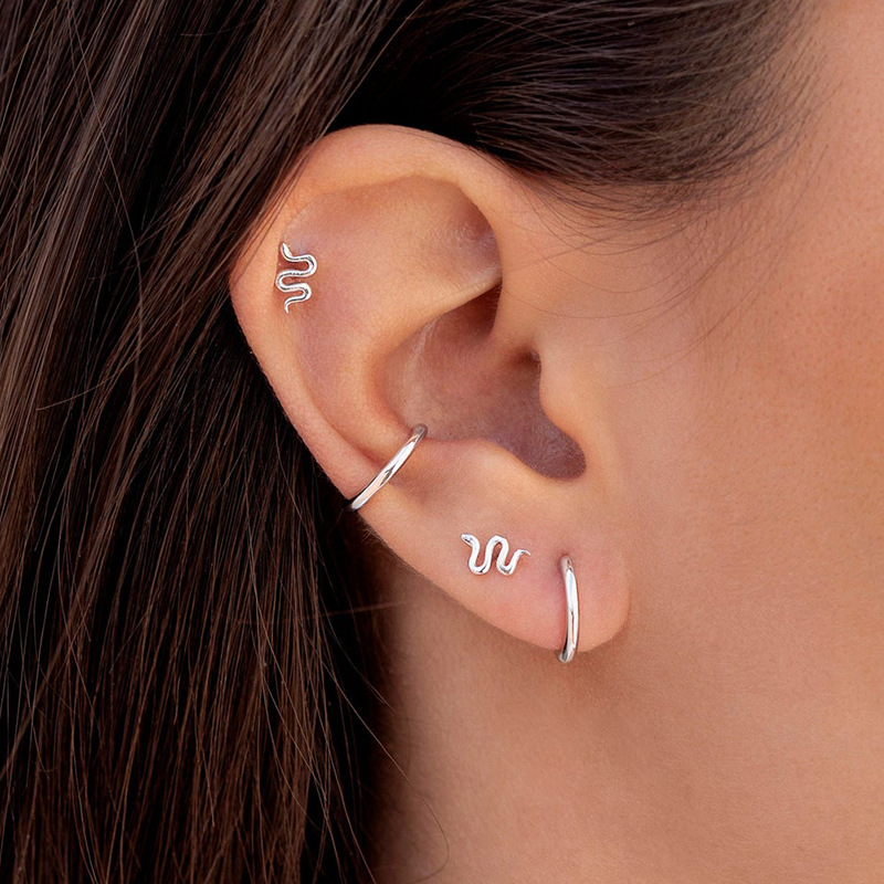 Creative Fashion Without Pierced Copper Ear Clip C-shaped Earrings Single display picture 4