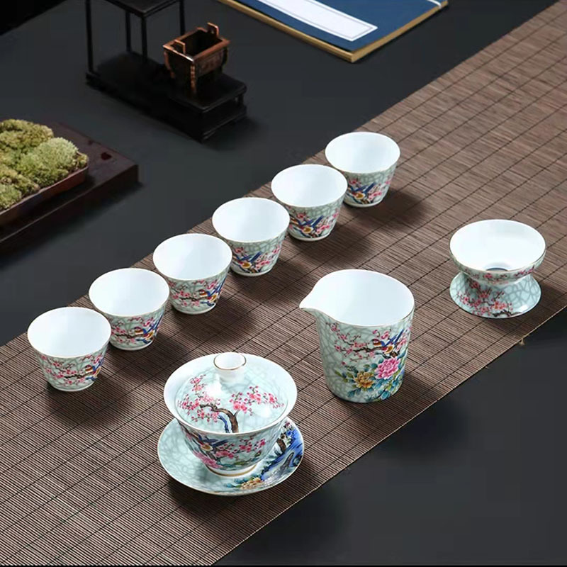 景德镇茶具茶壶套装功夫茶杯套装家用泡茶杯陶瓷手绘商务送礼