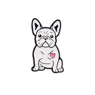 Bulldog Cartoon Brooch Badge Clothing Backpack Jewelry Accessories Pin Dripping Oil Alloy Badge Cross-Border Foreign Trade Hot