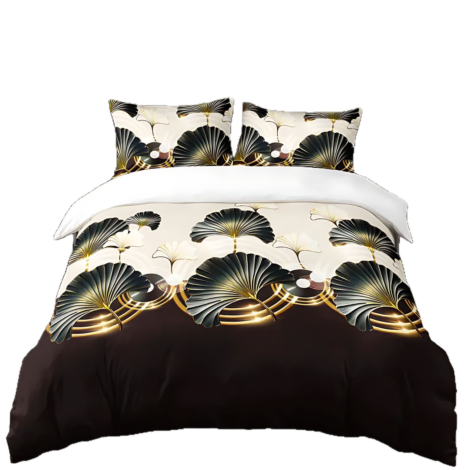 TUME / JIT transfronterizo de alta calidad Ginkgo biloba textura 3D HD impresión digital colcha colcha