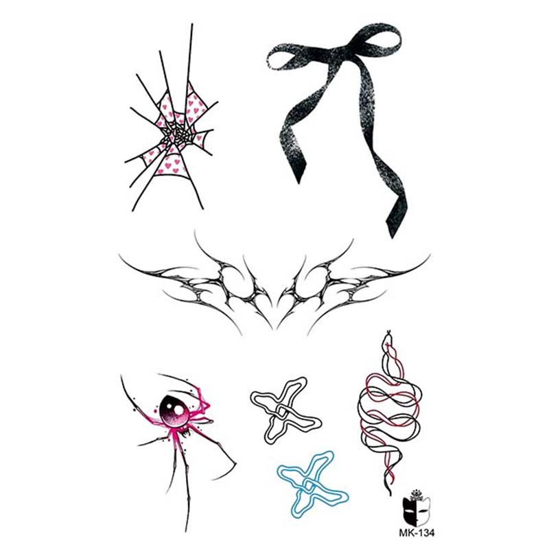Animal blanco y negro desechable pegatinas de tatuaje belleza pegatinas de tatuaje moda estética patrón de personalidad dama pegatinas de tatuaje