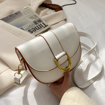 Retro Simplicity Little bag 202 Spring 1 new pattern fashion One shoulder Female bag Inclined shoulder bag ins Temperament saddle bag